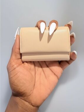 A New Day Rosy Taupe Fold-Over Compact Card Wallet w/ Wristlet Attachment